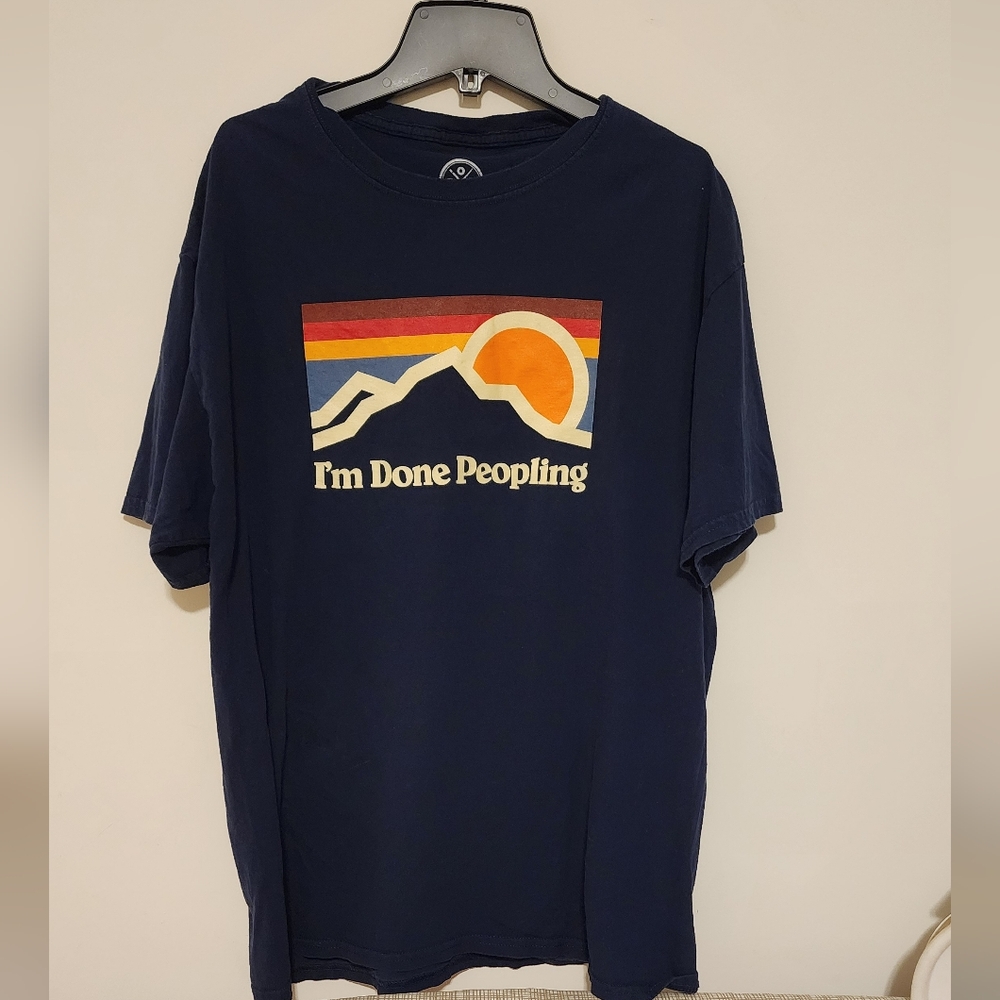 DOM I'm Done Peopling Tshirt Mens Size L Navy